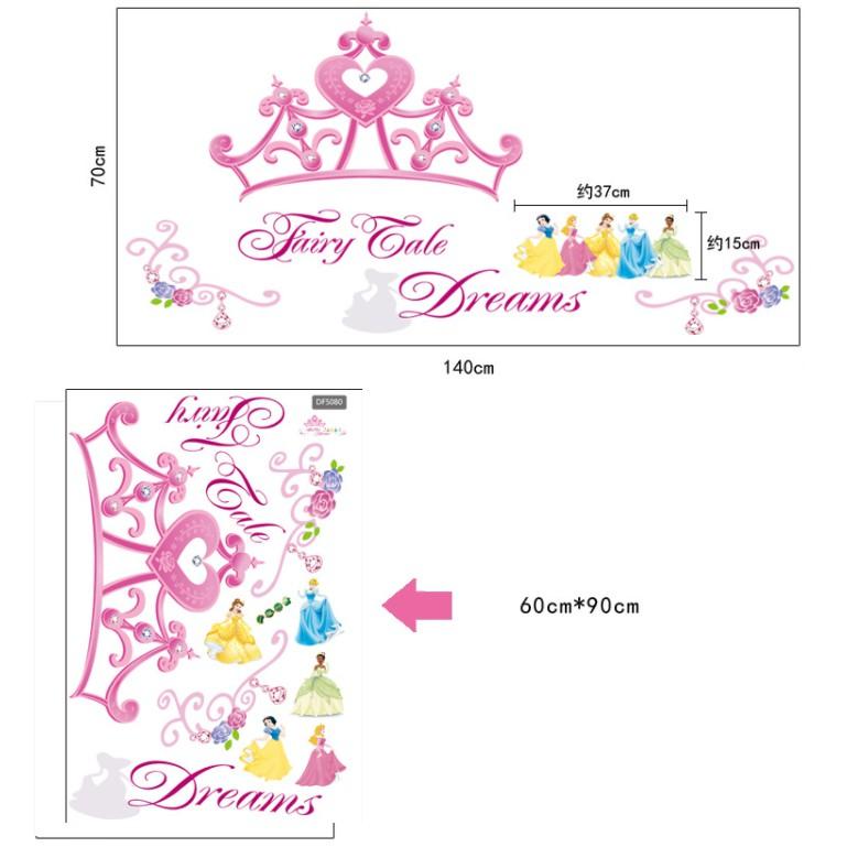 Decal trang trí tường - Vương Miện Hồng lớn cho Bé