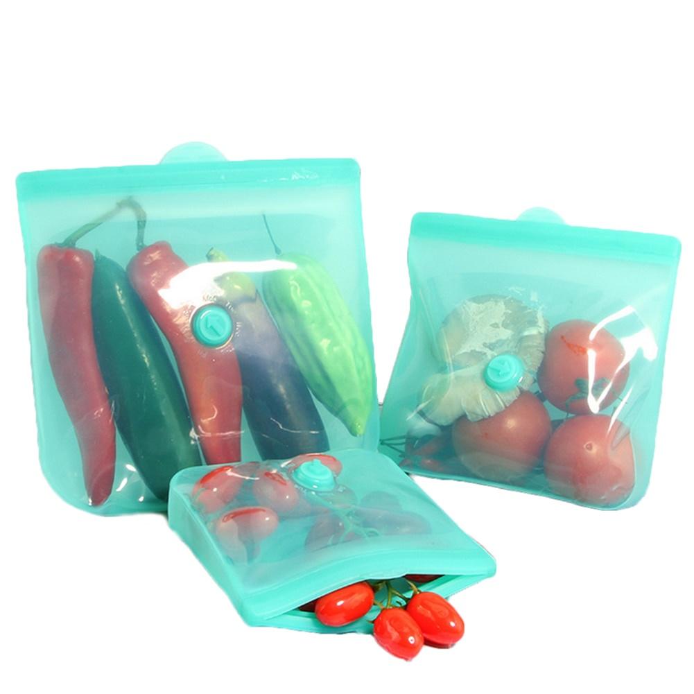 Food Grade Silicone Fresh-Keeping Bag Without Tie Rod With Date Pointer Food Packing Ziplock Bag Storage Bag