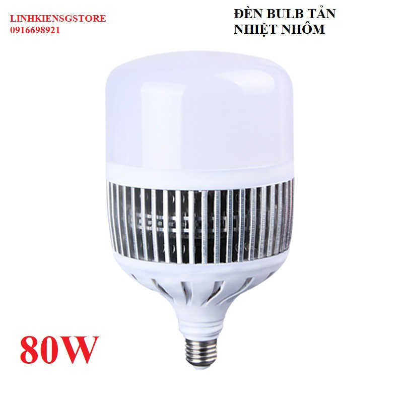 Đèn Led Bulb Tròn Công Suất 80W , Chuôi E27, tản nhiệt NHÔM đèn chụp ảnh, softbox ,Livestream