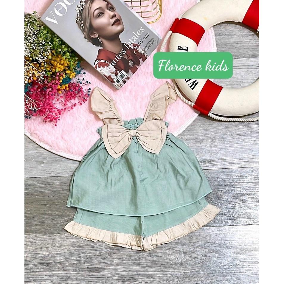Đồ bộ mùa hè cho bé gái hai dây tay cánh tiên size 8-34kg chất đũi tơ mềm mát