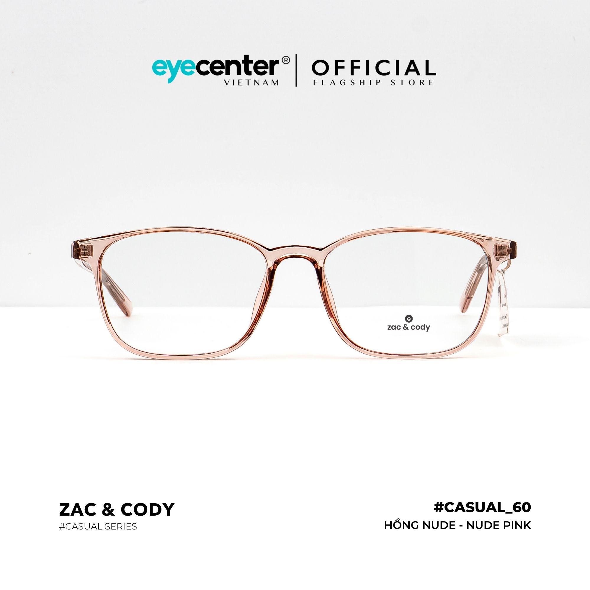 Gọng kính nam nữ chính hãng C60-S by ZAC CODY lõi thép chống gãy nhập khẩu Eye Center Vietnam