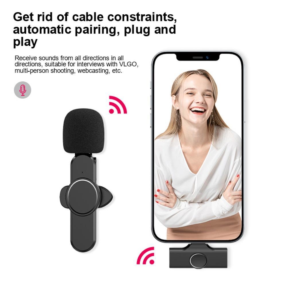Available Wireless Bluetooth 5.2 Lavalier Microphone Mini Intelligent Noise Reduction Mic For Android IOS iPhone COD