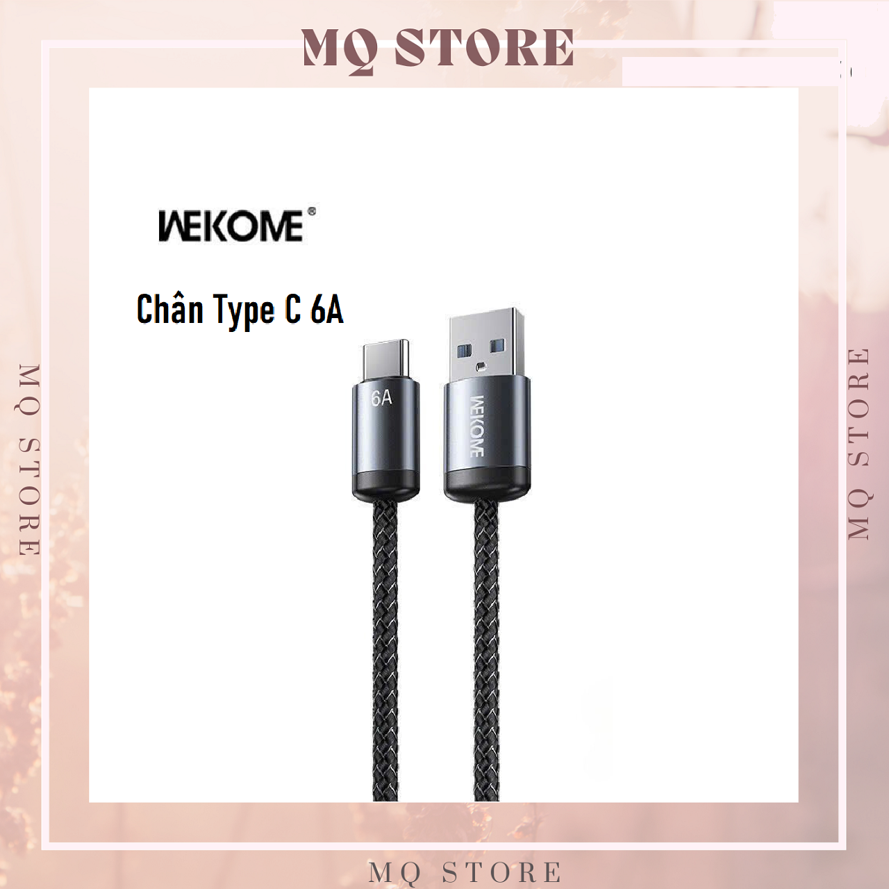 Cáp sạc nhanh Wekome WDC-32 chân cắm Type C -ip- Micro usb bọc dù , chống đứt, độ dài 1m akz ( hàng chính hãng)