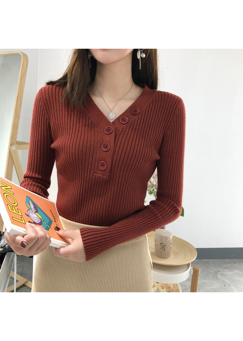 ÁO LEN NỮ CỔ V CÀI CÚC