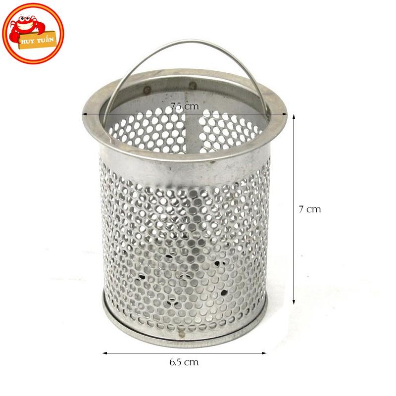 Bộ giỏ lọc và nắp chặn rác bồn rửa chén bằng inox