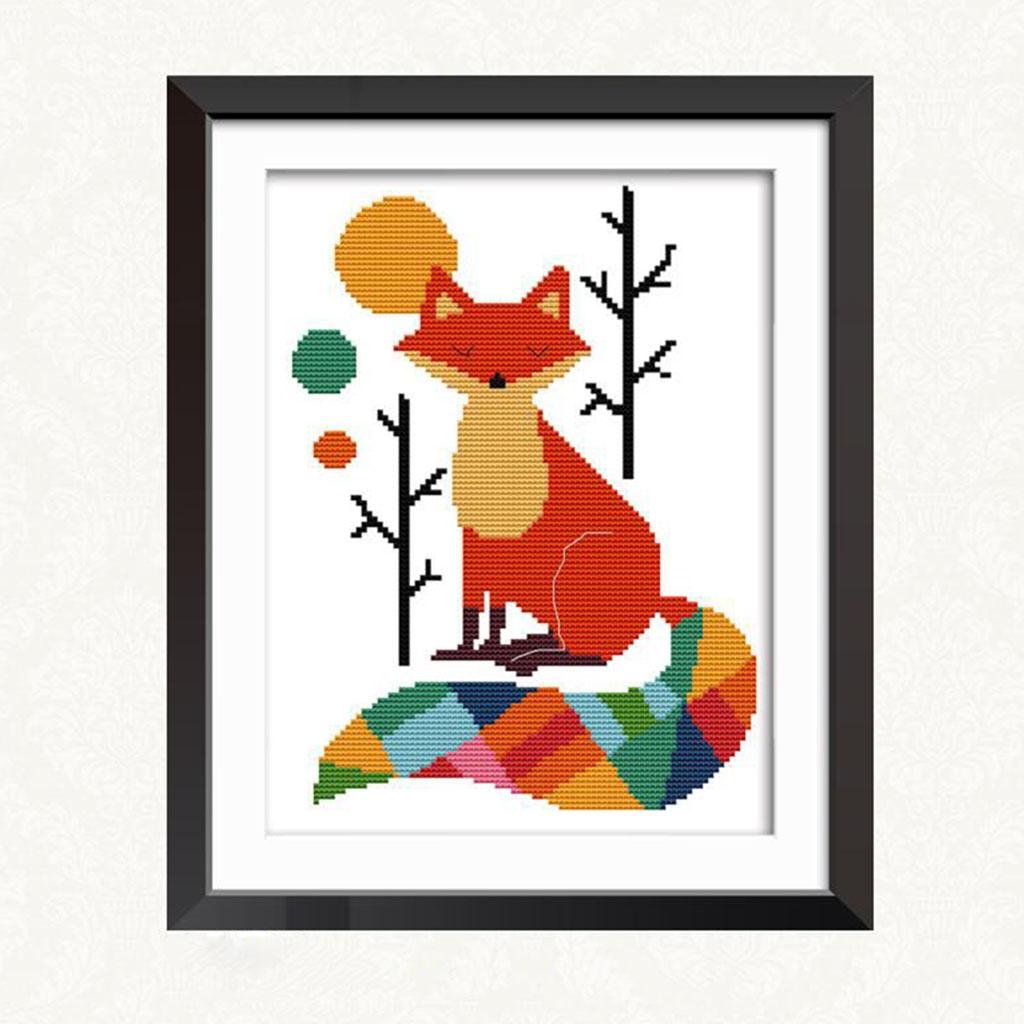 Printed Cross Stitch Kits Colorful Lowrie Embroidery Starter Kits Easy Patterns Embroidery for Girls Crafts Stamped Cross-Stitch Supplies Needlework