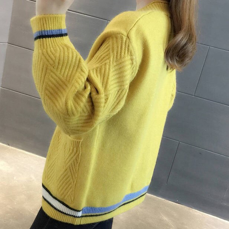 Hình ảnh Áo cardigan len nữ Hàn Quốc dáng ngắn, cổ chữ V, chất len dày dặn