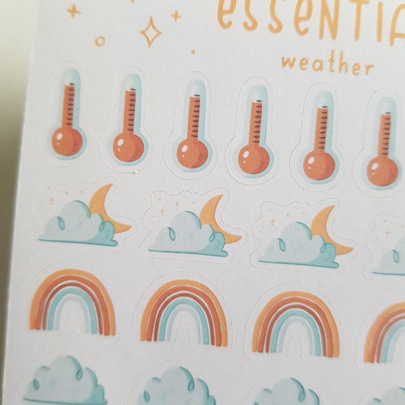 Essentials - Weather Stickers Sunny - Chuyên dán sổ | Bullet Journal Stickers, Planner Stickers, Scrapbook Stickers