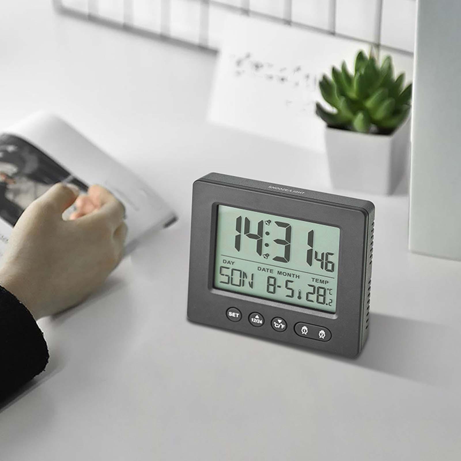 Digital Clock LCD Time Week Date Temperature Display for Living Room Home