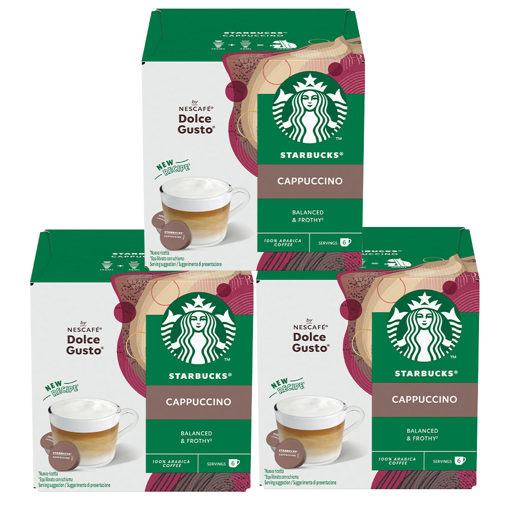 Cà phê viên nén vị Cappuccino Starbucks dành cho máy Dolce Gusto Hàng nhập khẩu Anh hộp 12 viên