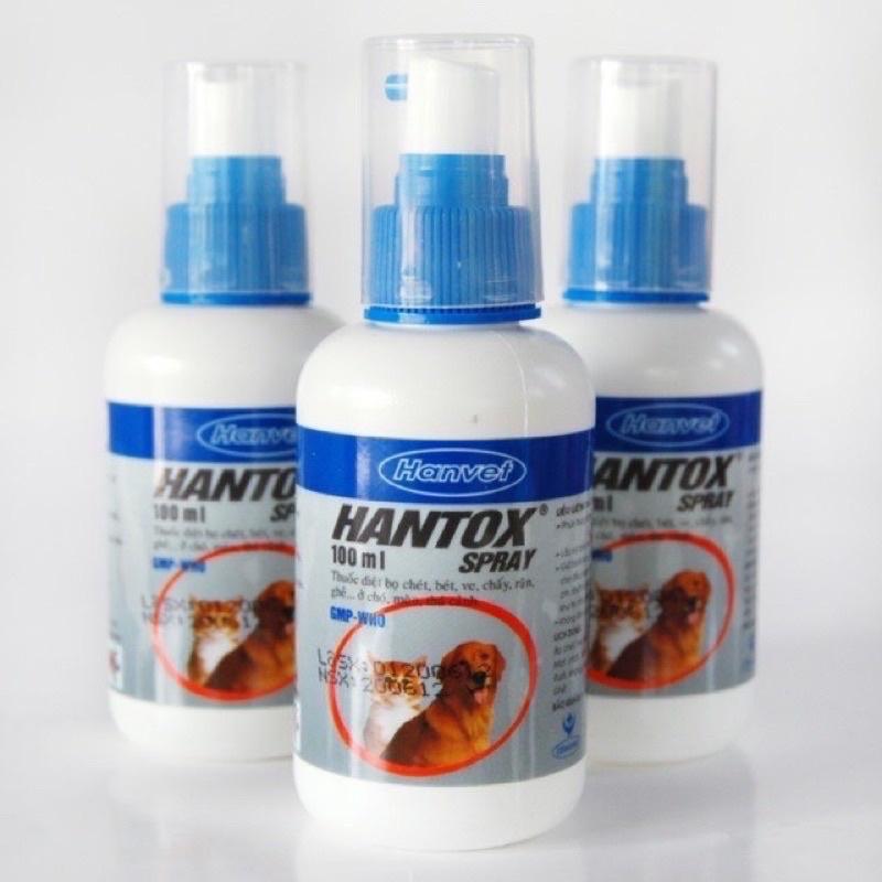 Lọ xịt Hantox spray 100ml xịt trị ve rận dùng cho chó mèo