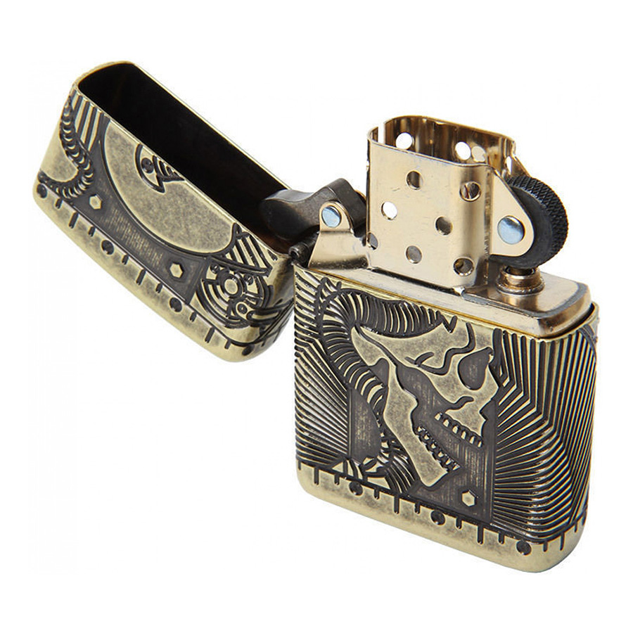 Bật Lửa Zippo 29268 - Steampunk 360 Multicut Antique Brass Armor