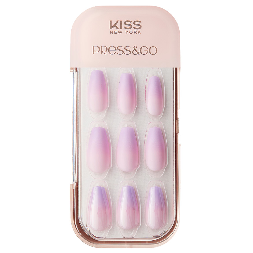 Bộ 30 Móng Tay Gel Tự Dán Press &amp; Go Kiss New York Nail Box - Cherry Berry (KPNC04K)