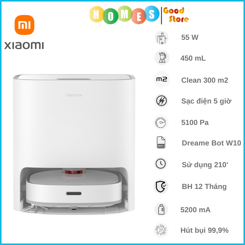 Robot Hút Bụi Lau Nhà Dreame X50 Ultra Chổi Kép, Xòe Giẻ, Xòe Chổi Lực Hút 20.000 Pa - Bản Quốc Tế
