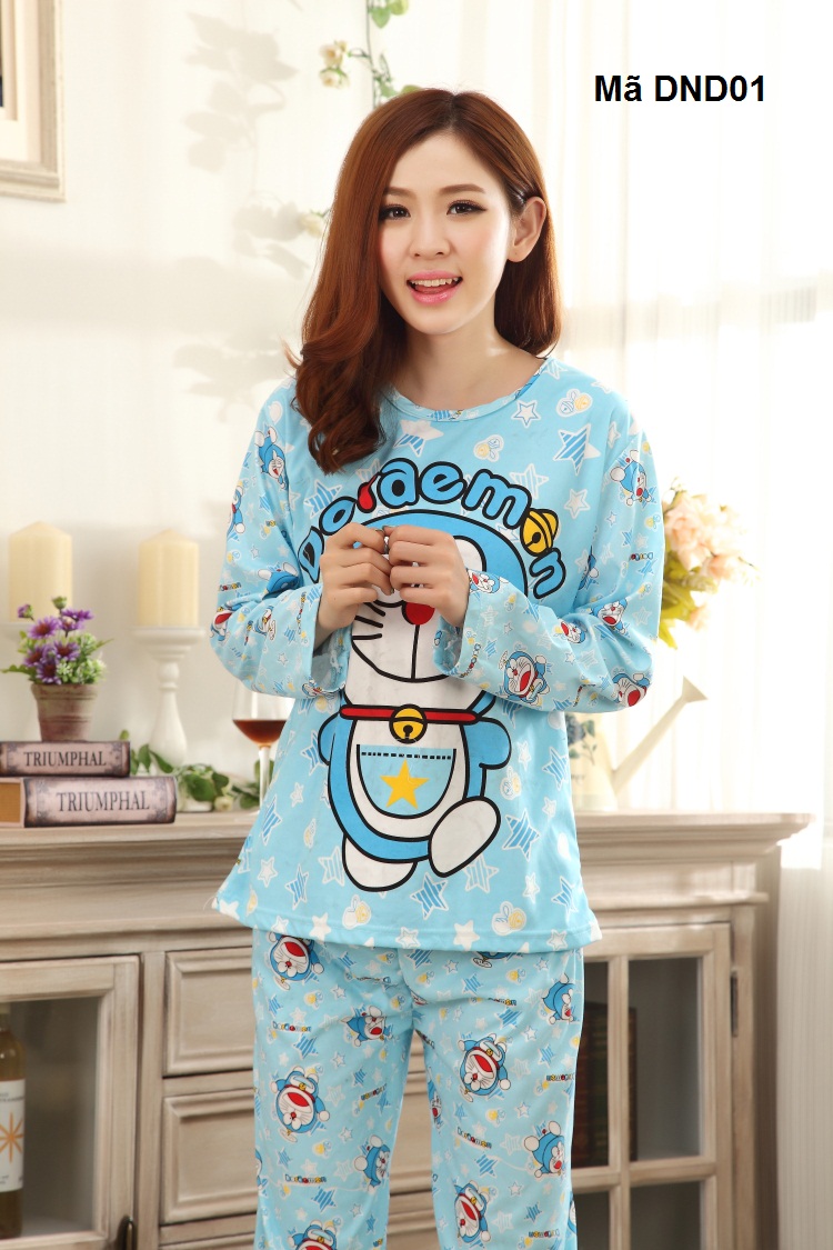 Bộ đồ ngủ hoạt hình dài tay DND01