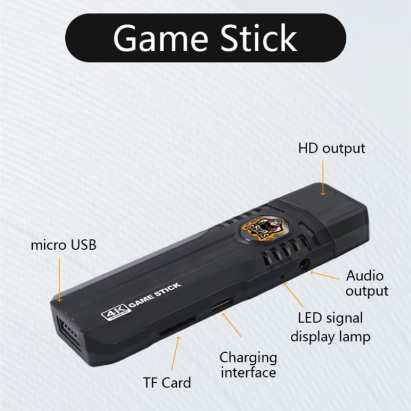 Bộ Máy Retro Gamestick X2 64G 2 tay cầm kết nối HDMI cho màn hình Tivi máy chiếu hàng nhập khẩu