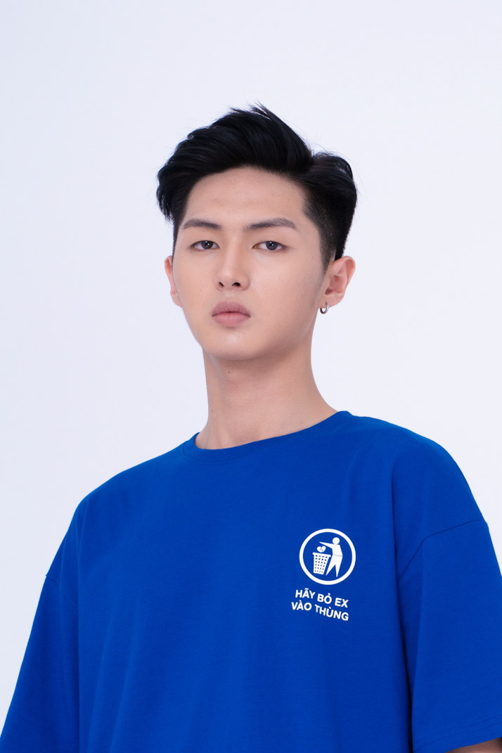 ÁO PHÔNG NAM LOCAL LOOSE BỎ EX  - Solid.Xanh da trời/ Blue.Xanh cô ban - S