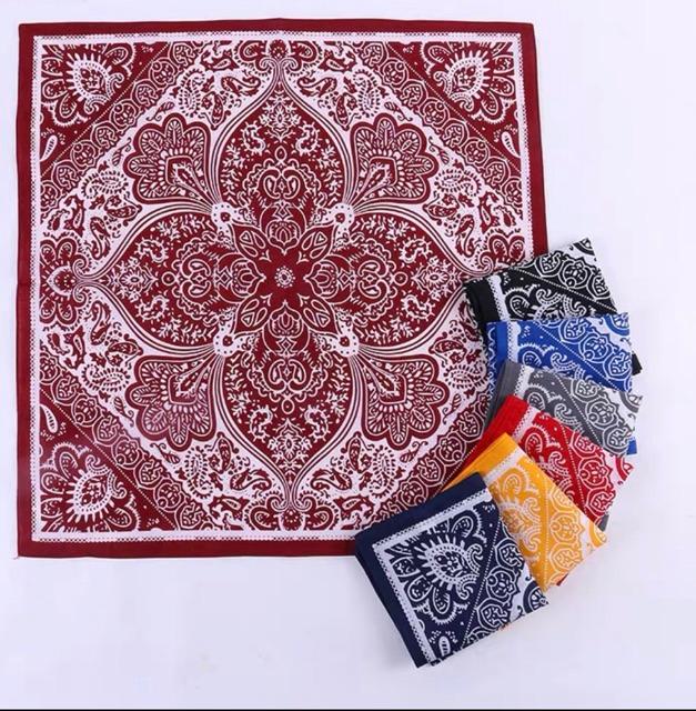 Khăn turban vuông hoạ tiết size 58x58cm Khăn bandana hoa văn bông hoa