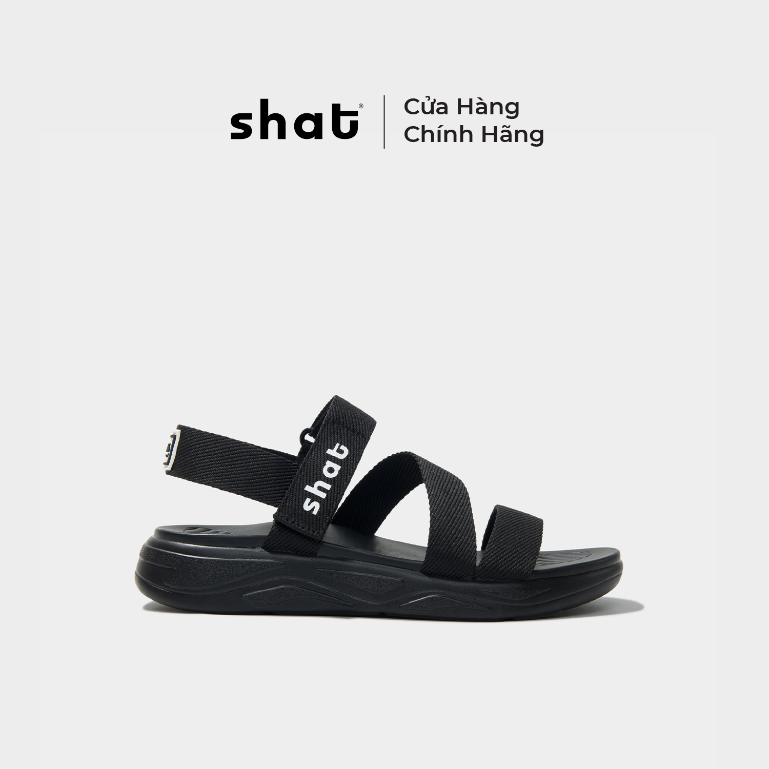 Giày Sandals Unisex Thời Trang Shat Full Đen S1M1010