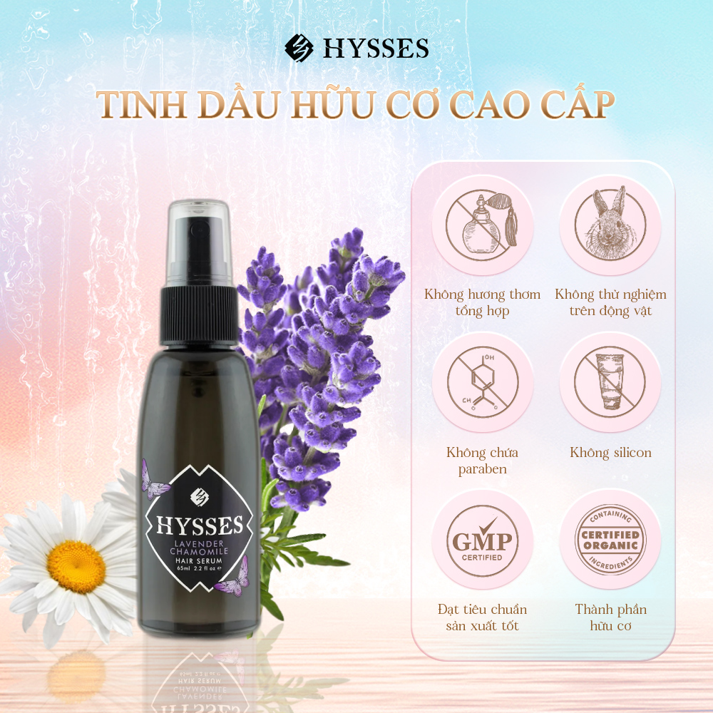 Tinh Chất Dưỡng Tóc Cao Cấp Hysses Hair Serum Dành Cho Rối, Giúp Tóc Sáng Bóng & Bảo Vệ Tóc Dưới Ánh Nắng Với Tinh Dầu Oải Hương - Cúc La Mã Hữu Cơ Tự Nhiên