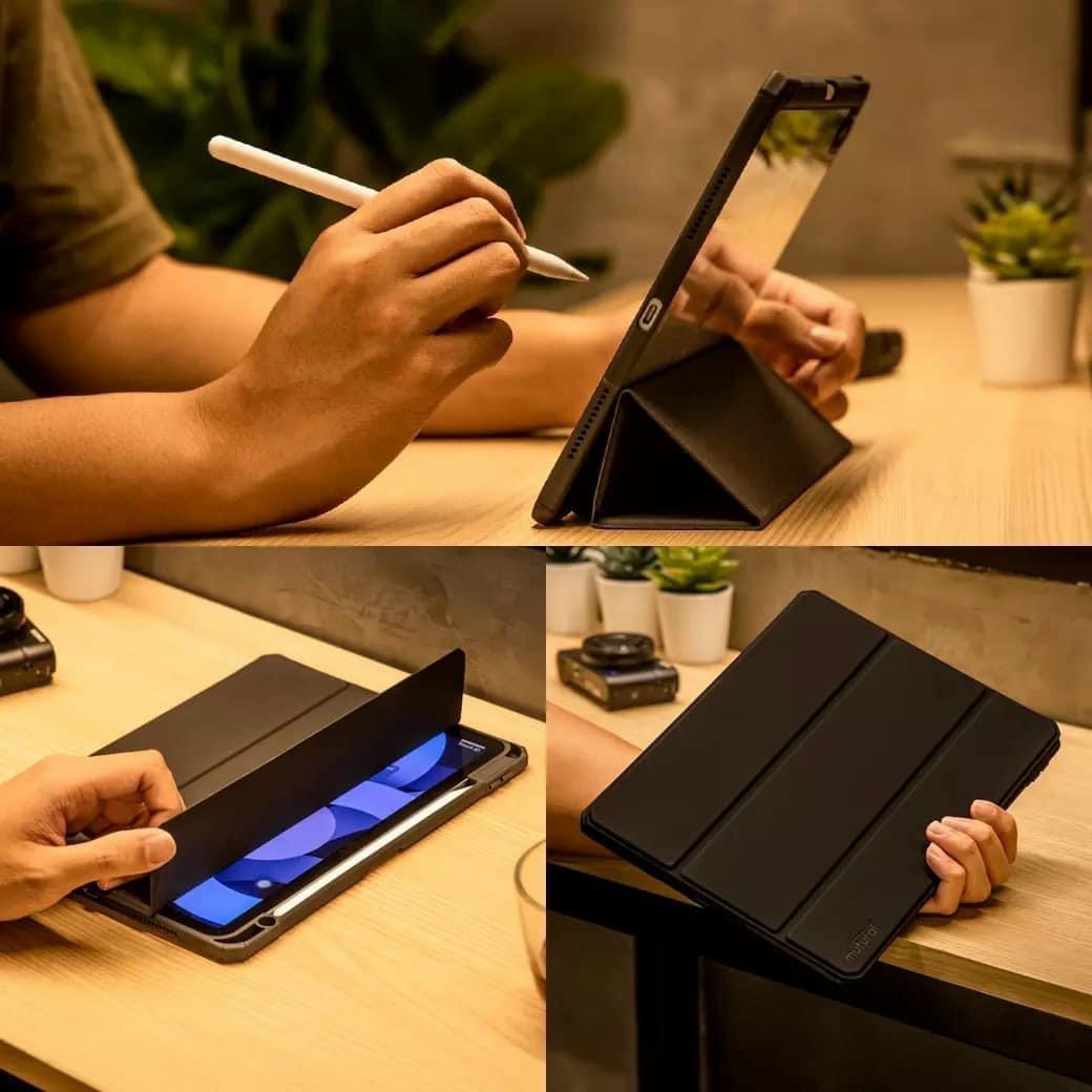 Bao da chống sốc dành cho iPad Air 5 2022 10.9 inch có ngăn đựng bút chính hãng Mutural Folio lưng trong suốt - Hàng chính hãng
