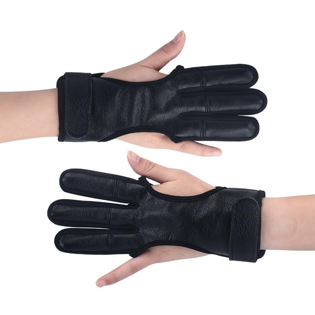 Deerskin Archery Glove Shooting Finger Gloves Protection Outdoors Sporting Fingers Guard Practicing Tools for AdultsELEN