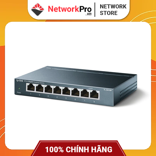 Switch TP-Link TL-SG108 Gigabit Hàng Chính Hãng - 8 cổng RJ45 10/100/1000Mbps, Vỏ Kim Loại