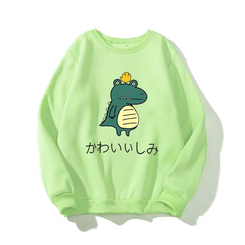 ÁO SWEATER NỮ IN KHỦNG LONG CHỮ NHẬT