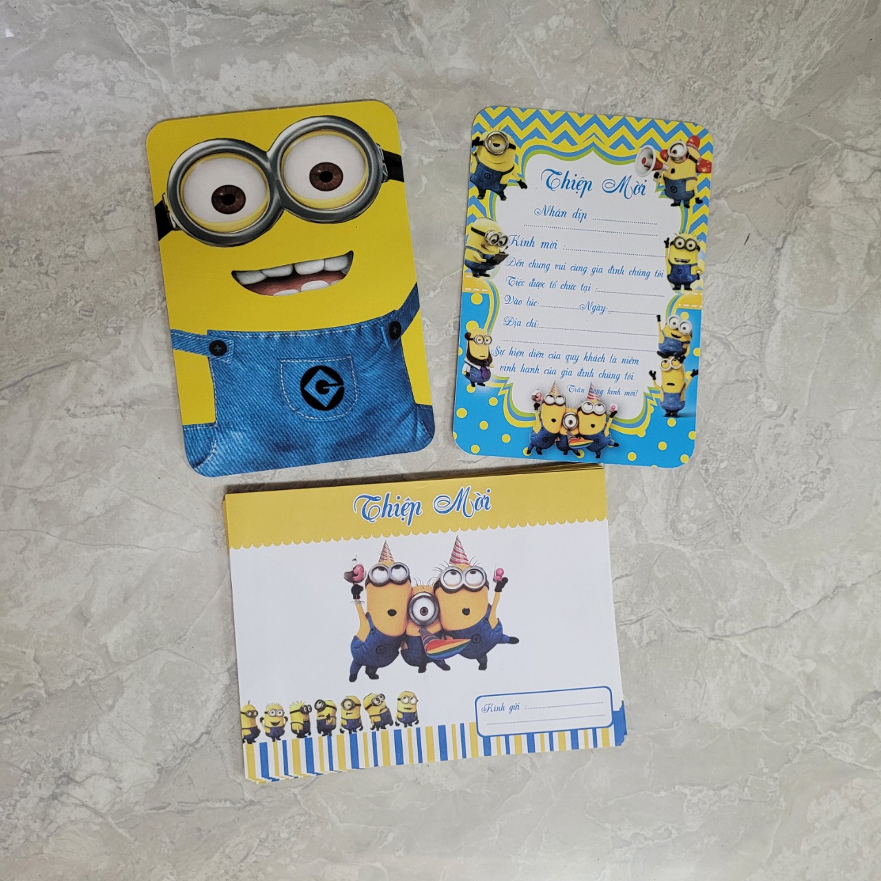 Combo 10 thiệp mời sinh nhật minions