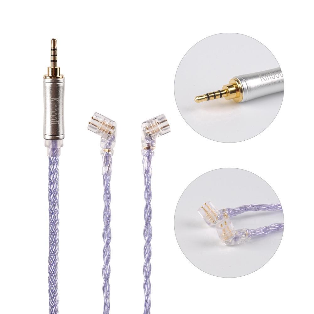 Kinboofi 16 Core High Purity Silver Plated Cable With MMCX/2PIN/QDC Connector KZ ZS10 Pro AS10 AS16 AS12 ZSN PRO