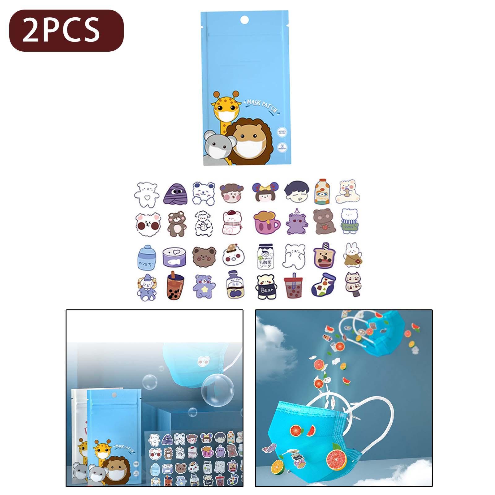 64Pcs Cartoon Fruit Scented Sticker for Face , Easy to Use for Kids