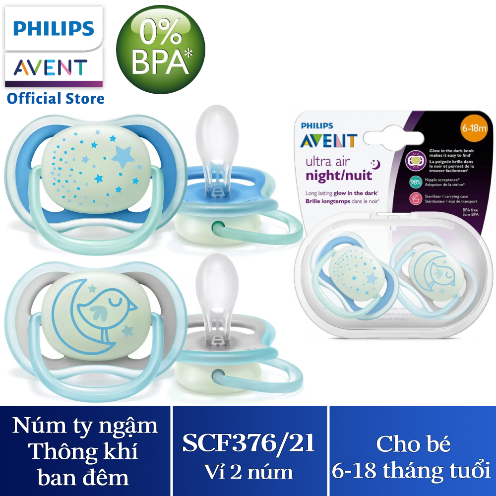 Núm Ty Ban Đêm Philips Avent Cho Trẻ Từ 6 - 18 Tháng Tuổi 376.21