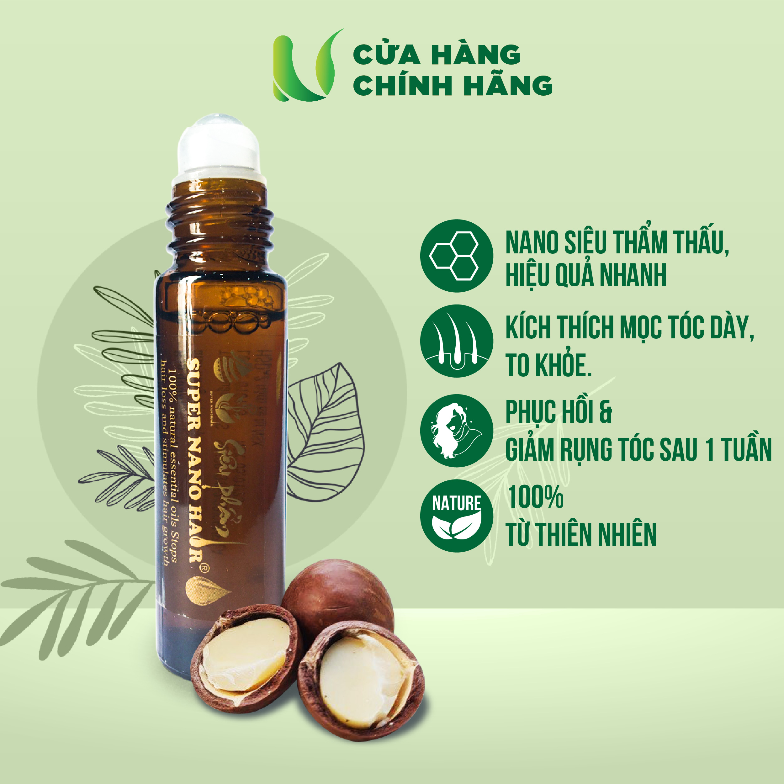 Serum kích thích mọc tóc Super Nano Hair (chai lăn 10 ml) - Kích thích mọc tóc, hạn chế rụng tóc