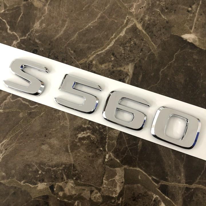 Decal tem chữ S560 dán đuôi xe ô tô Maybach, chất liệu nhựa ABS cao cấp