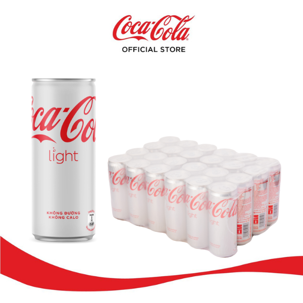 Lốc 24 Lon Nước Giải Khát Không Đường Coca-Cola Light Lon 320ml/Lon Sale 4.4 Coca-Cola Official Store