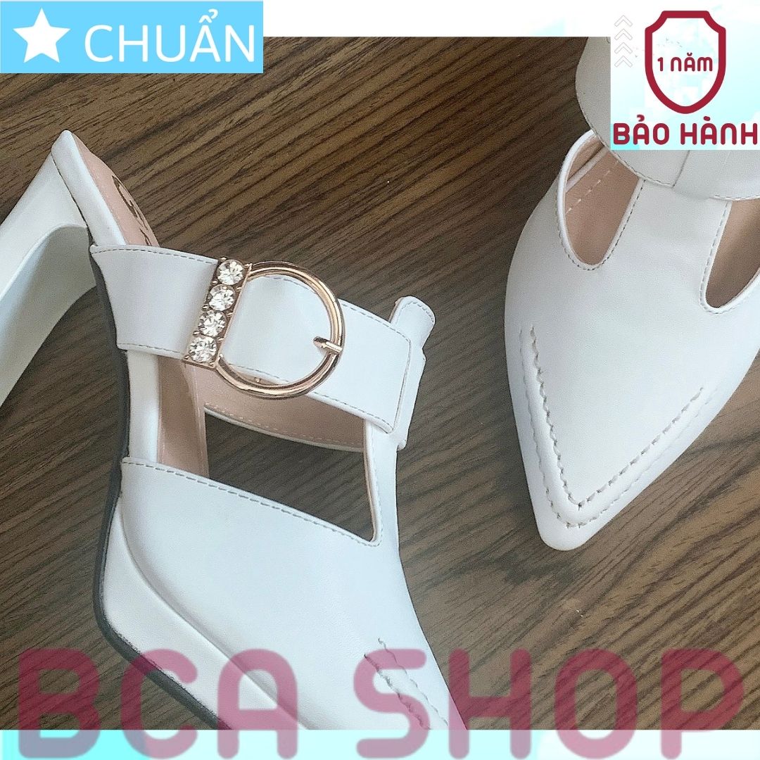 Giày cao gót nữ hở mũi 8p RO515 ROSATA tại BCASHOP đế đúp mang êm chân và tôn dáng cực kì - màu trắng