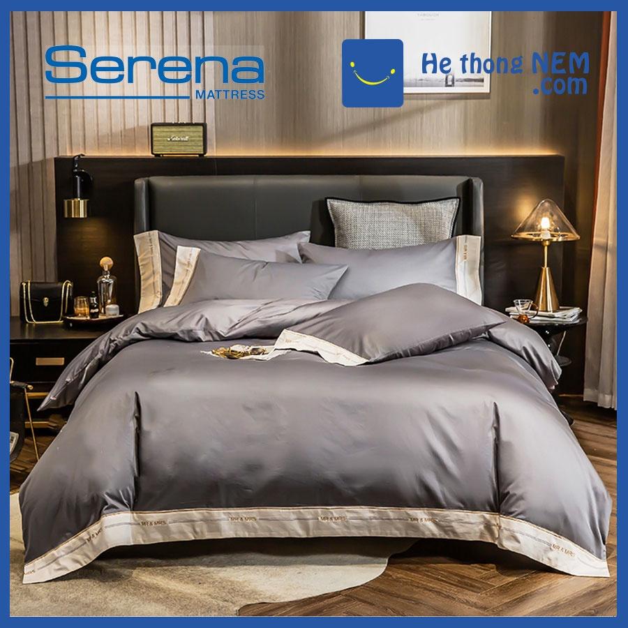 Bộ Chăn Ga Gối 5 Món Lụa Satin SERENA Cao Cấp Chăn Ga Gối Đệm Drap Giường Cao Cấp - Hệ Thống Nệm – Hệ Thống Nệm