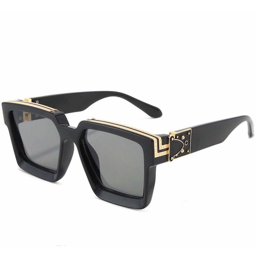 Kính râm thời trang Mắt vuông viền vàng cao cấp