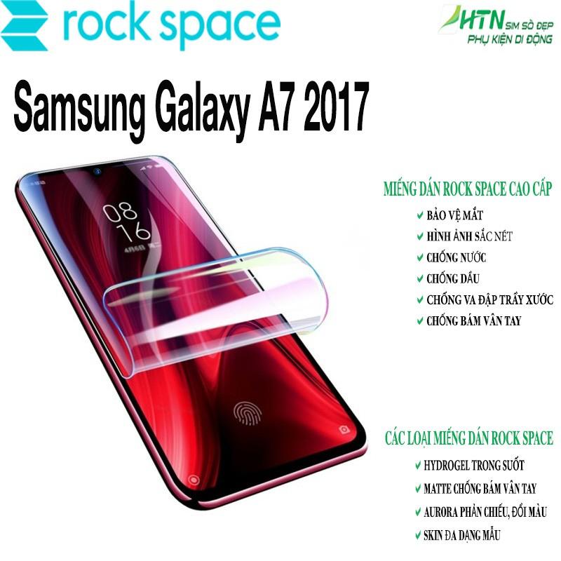 Miếng dán cao cấp rock space cho samsung A7 2017 dán mặt trước/ mặt sau lưng điện thoại Hydrogel / Matte tự phục hồi vết xước nhỏ, chống ánh sáng xanh - Hàng chính hãng