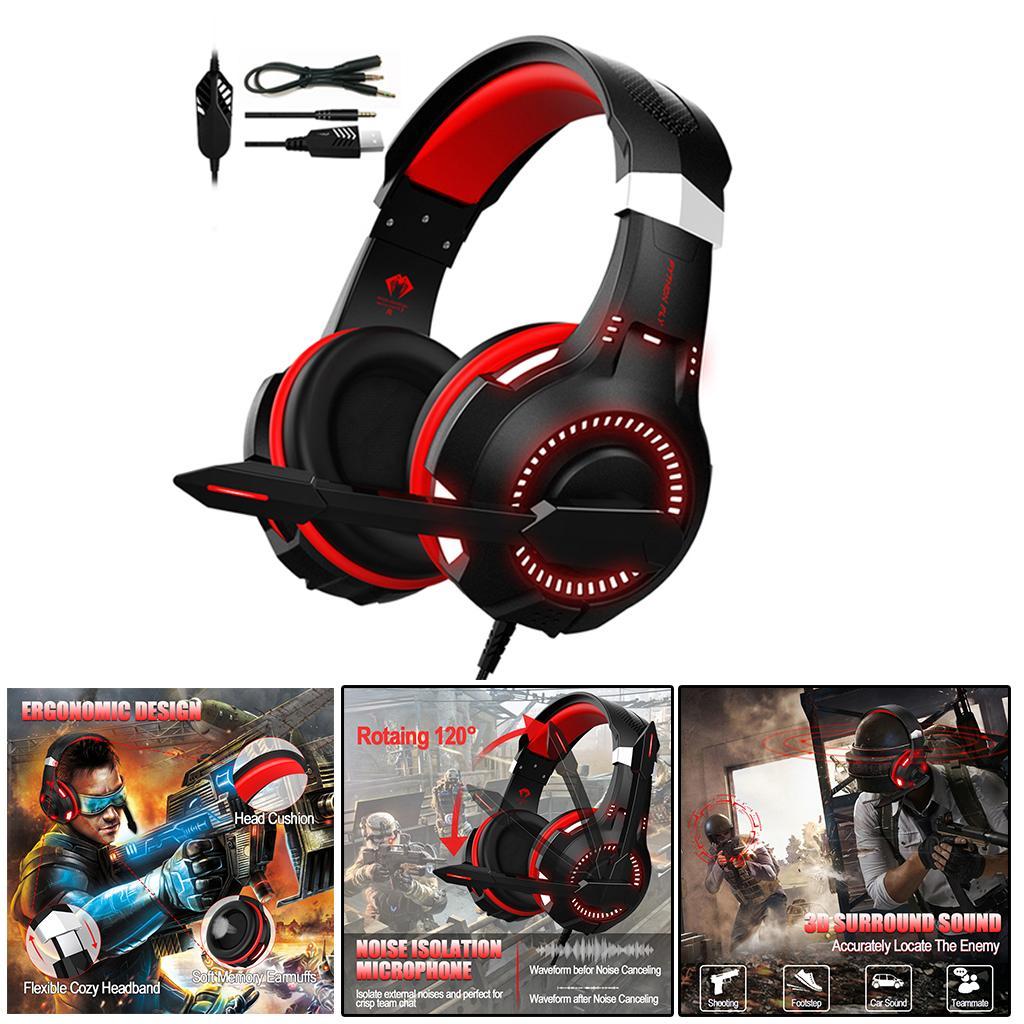 Blesiya Over Ear Gaming Headset with MIC Earpiece 3.5mm Interface