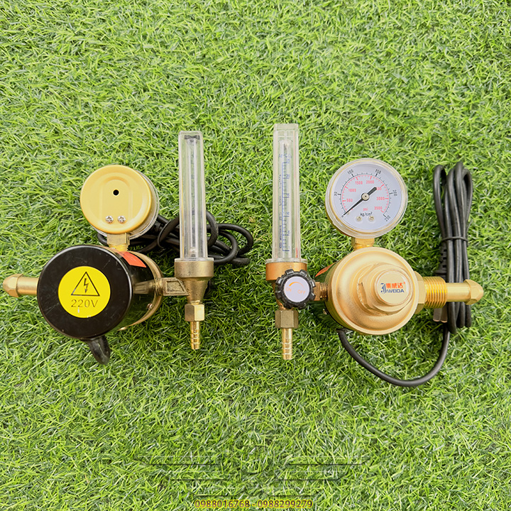 Đồng Hồ Khí Co2 Hàn Mig Ren Đồng 220V