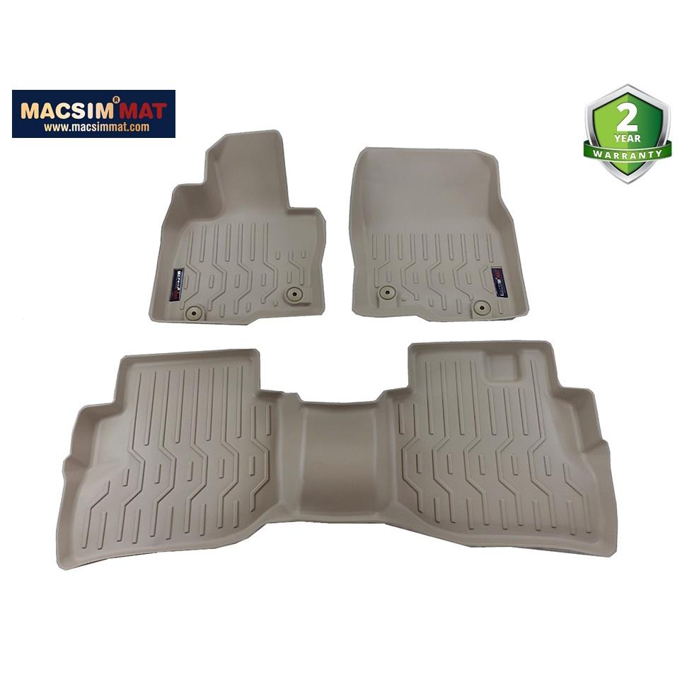 Thảm lót sàn xe ô tô Mazda CX8 Nhãn hiệu Macsim chất liệu nhựa TPV cao cấp màu be - 3 hàng ghế