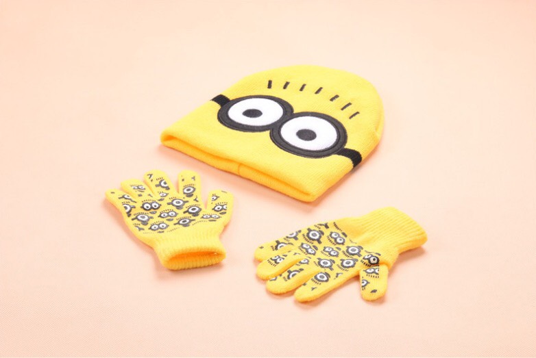 Set Nón Và Găng Tay Hóa Trang Nhân Vật Minion Đáng Yêu Dành Cho Các Bé