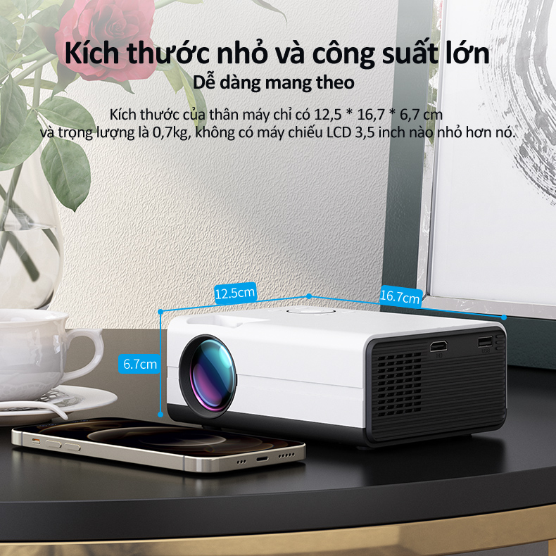 Máy chiếu mini Feng Zhi 01A nhỏ gọn HD 1080P 3D 4K siêu sắt nét cho gia đình kết nối wifi 5g AI thu âm giọng nói chiếu tường dành cho văn phòng điện thoại Android rạp chiếu phim tại nhà hàng chính hãng