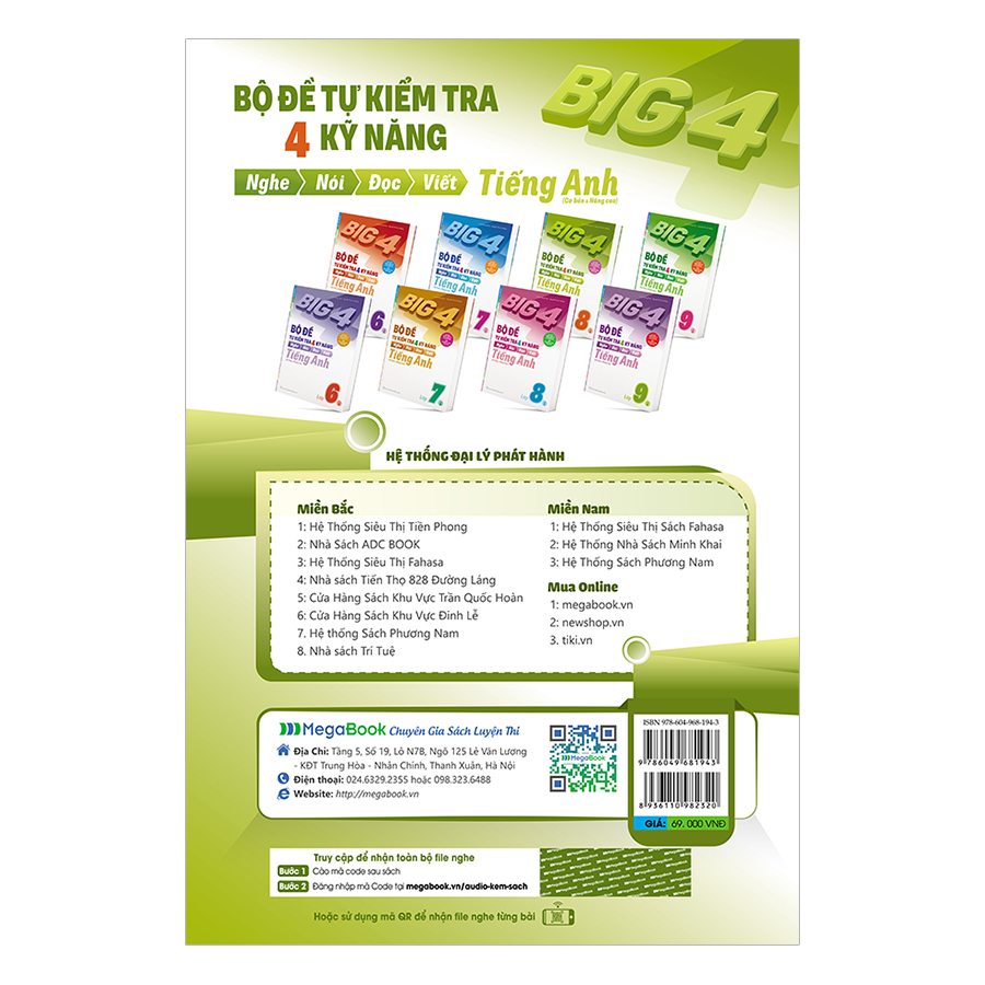 Big 4 Bộ Đề Tự Kiểm Tra 4 Kỹ Năng Nghe - Nói - Đọc - Viết Tiếng Anh Lớp 8 Tập 2