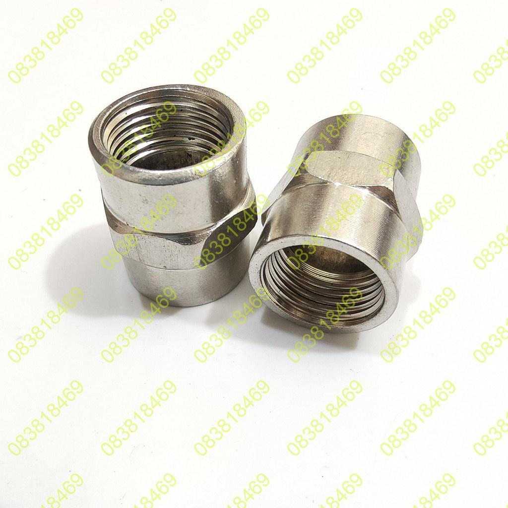Măng xông ren trong inox 304, nối 2 đầu ren trong inox 304