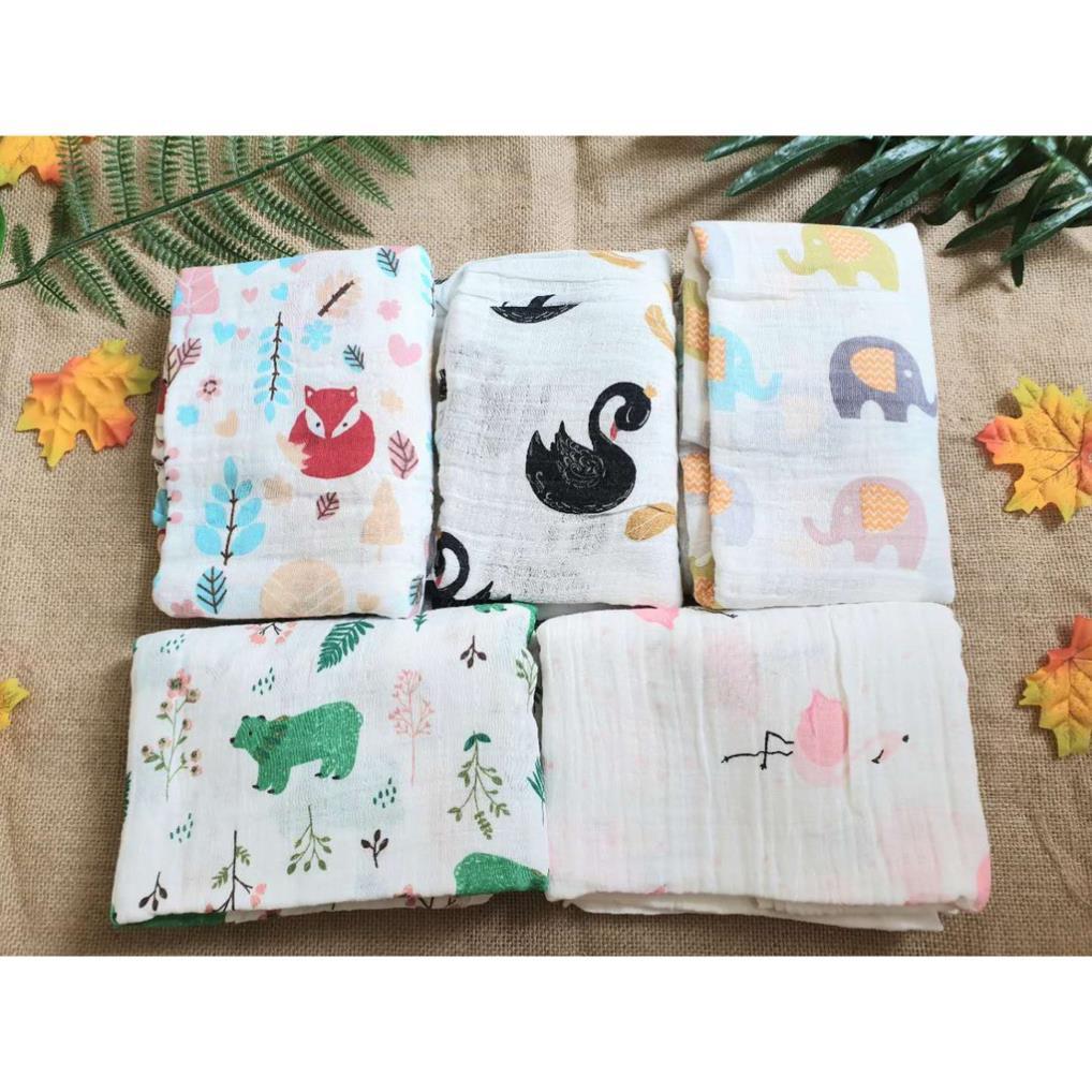 Khăn cotton aden 4 lớp đa năng dùng tắm hoặc quấn bé