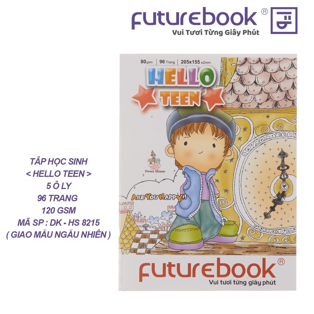 Tập Học Sinh Hello Teen 5 Ô ly- 96 Trang- 80 GSM- Phong cách Hàn Quốc-MSP: DK- HS 9825. VPP FUTUREBOOK.Giao ngẫu nhiên