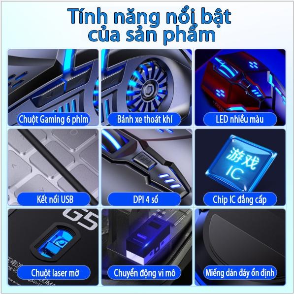 Chuột máy tính Coputa chuột gaming chơi game laptop có dây LED G5