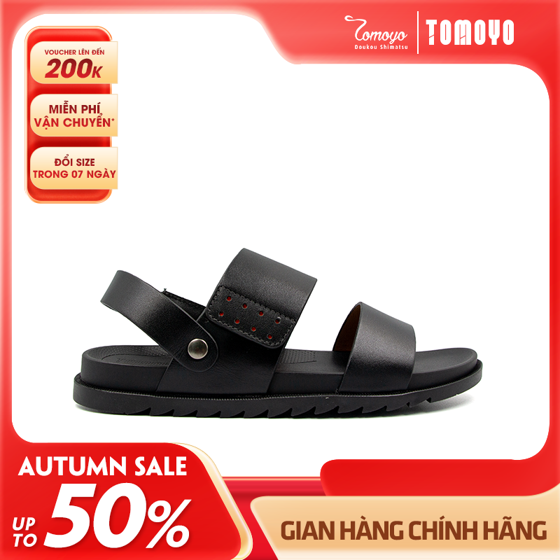 Sandal Tomoyo Da Bò Thật Đế Rãnh Chống Trượt TMS302